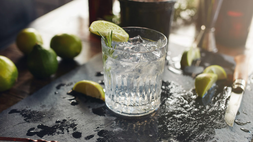 Image showing a refreshing glass of gin on the rocks, one of the best ways to enjoy gin