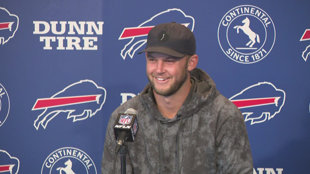 Buffalo Bills Shine in free agency by getting Kyle Allen, pictured at a press conference